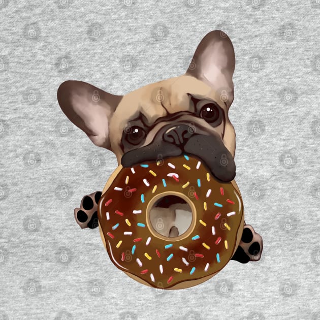 French bulldog sweet chocolate donuts for frenchie lover by Collagedream